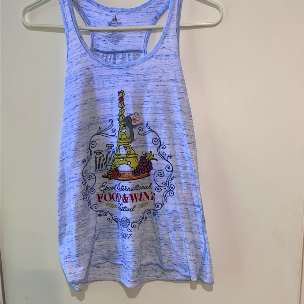 Disney Blue Sleeveless Tank Top with Graphic Design
